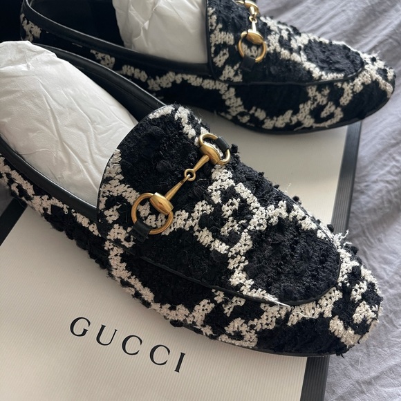 BLOGGERS FAV GUCCI GG TWEED LOAFER FLATS 36 6 - Picture 1 of 16